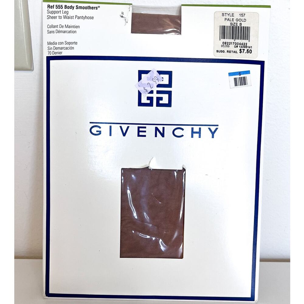 Vintage 1993 Givenchy 555 Body‎ Smoothers Pantyhose Size B Style 157 Pale Gold
